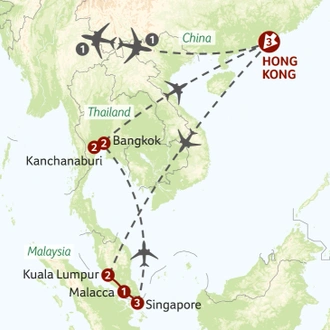 tourhub | Titan Travel | Grand Tour of Asia | Tour Map