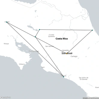 tourhub | Today Voyages | Supersaver | Costa Rica Essentials Plus, 8 days | Tour Map