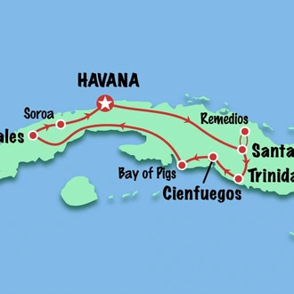 tourhub | Cuban Adventures | 11 Day Holiday Rumba | Tour Map
