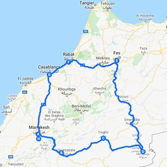 tourhub | Morocco Private Tours | 11 Days Colors of Morocco | Tour Map