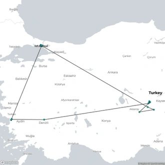 tourhub | Turkey Tours Company | 8 Days Package: Breathtaking Turkey Tour | Tour Map