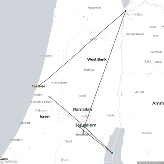 tourhub | Consolidated Tour Operators | Jerusalem & Dead Sea City Break | Tour Map