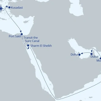 tourhub | Celestyal Cruises | Ancient Athens to Dazzling Doha,14Night Cruise | Tour Map