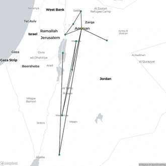 tourhub | Encounters Travel | A Week in Jordan | Tour Map