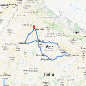 tourhub | UncleSam Holidays | Unbelievable North India | Tour Map