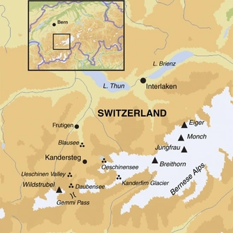 tourhub | Exodus Adventure Travels | Cross-country Skiing in Kandersteg | Tour Map