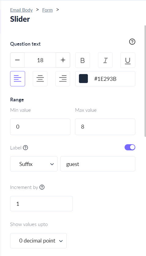 How to add a slider field to forms?