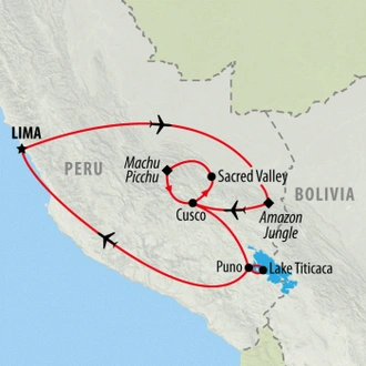 tourhub | On The Go Tours | Wonders of Peru - 13 Days | Tour Map