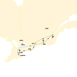 tourhub | Costsaver | Essence of Eastern Canada end Montreal | Tour Map