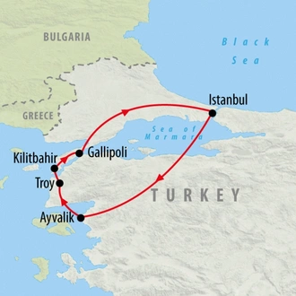 tourhub | On The Go Tours | Anzac Day Gallipoli Tour - 6 days | Tour Map