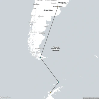 tourhub | HX Hurtigruten Expeditions | Antarctica & Falkland Expedition (Flight Included) | Tour Map