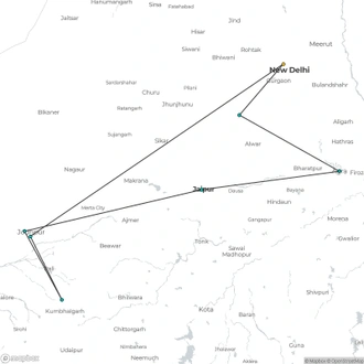 tourhub | Crooked Compass | Rural Rajasthan | Tour Map