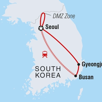 tourhub | Intrepid Travel | South Korea Family Holiday | Tour Map