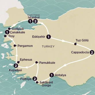 tourhub | Topdeck | Delve Deep: Turkey 2025 | Tour Map
