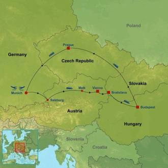 tourhub | Indus Travels | The Best of Central Europe Self-Drive | Tour Map