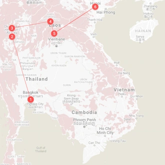 tourhub | The Dragon Trip | 14-day Thailand to Laos Tour | Tour Map