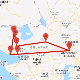 tourhub | Agora Voyages | Crafts, Culture & History of Gujarat | Tour Map