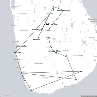 tourhub | Explore Vacations | Amazing  Sri Lanka | Tour Map