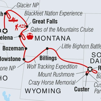 tourhub | Intrepid Travel | Great American West  | Tour Map