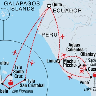 tourhub | Intrepid Travel | Best of Peru & Galapagos | Tour Map