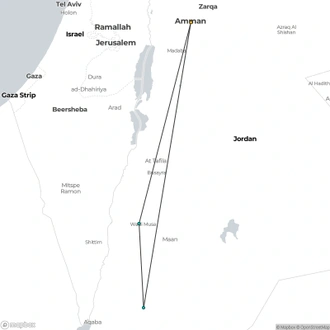 tourhub | Fez Travel | 2024 - Jordan on a Budget Tour | Tour Map