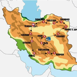 tourhub | Europamundo | Iran, the jewel of the Silk Road | Tour Map