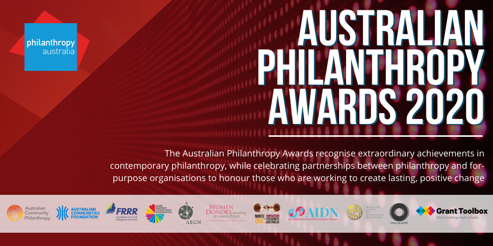 Australian Philanthropy Awards 2020, Hosted online, 17th of November