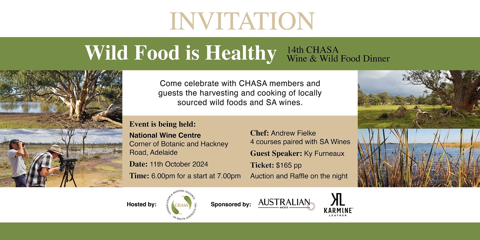 Banner image for  14th CHASA Wine and Wild Food Dinner