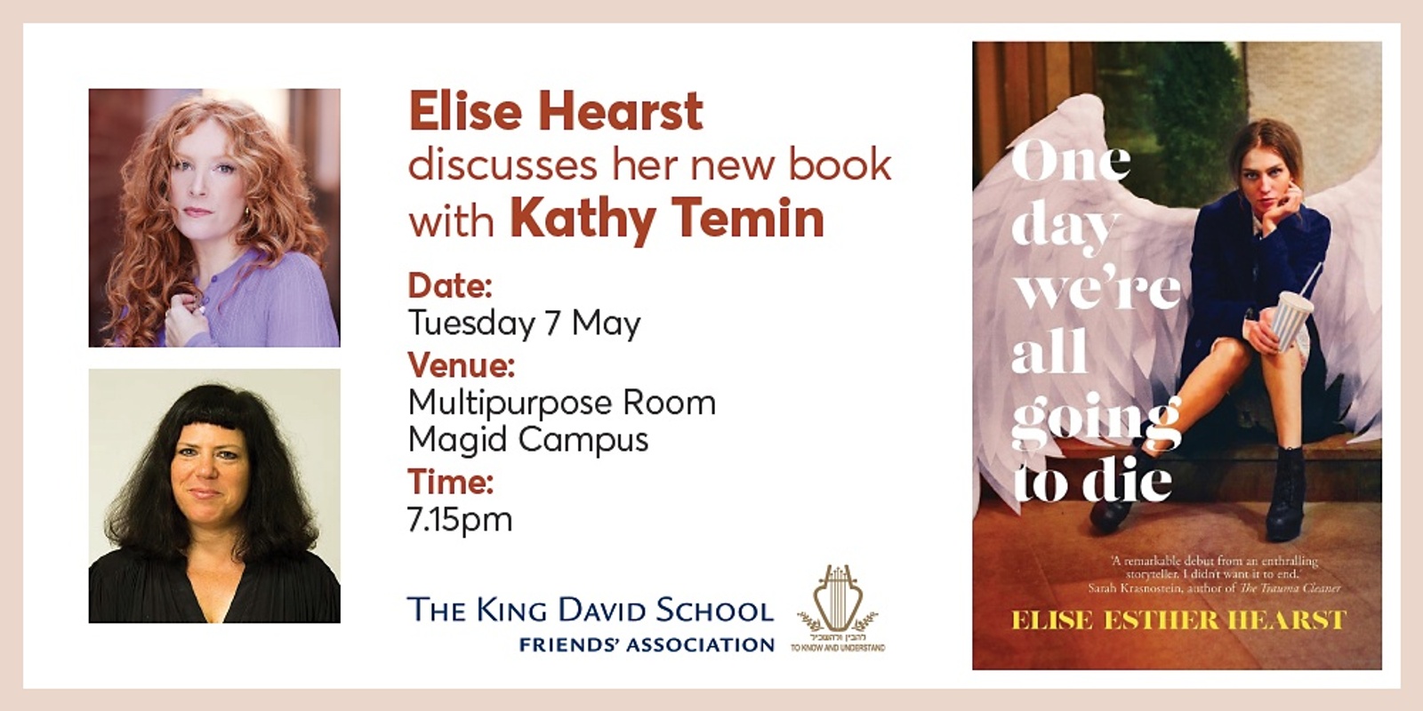 Banner image for Elise Hearst discusses her new book with Kathy Temin