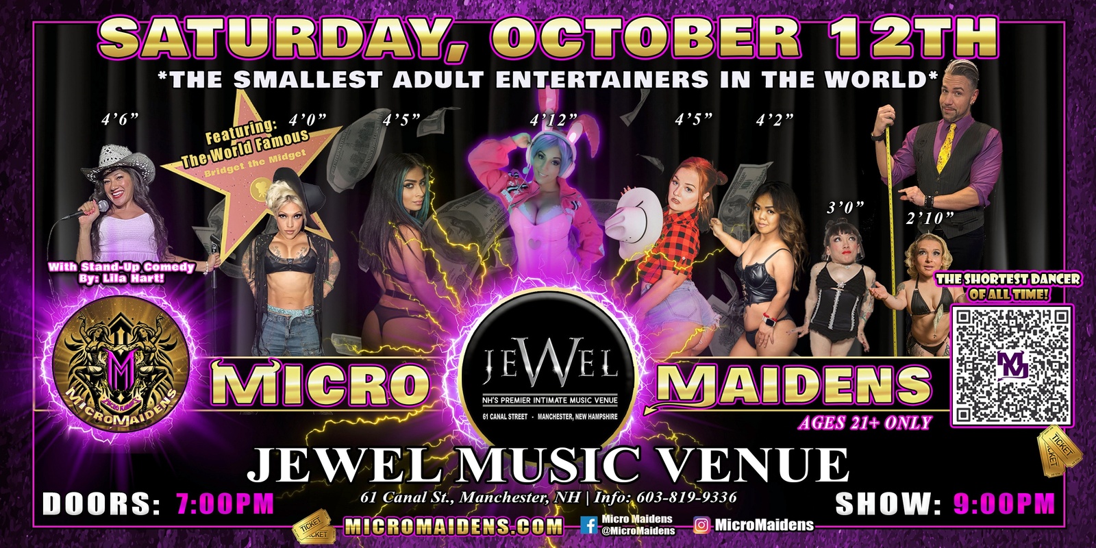 Banner image for Manchester, NH - Micro Maidens: Dwarf Dancers @ Jewel Music Venue! "Must Be This Tall to Ride!"