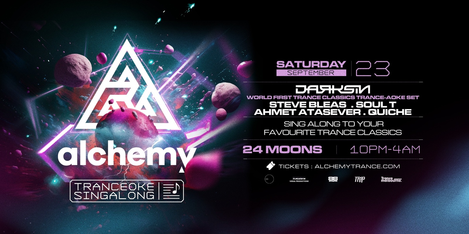 Banner image for Alchemy | Trance Classics + Trance-aoke | 23 September @ 24 Moons