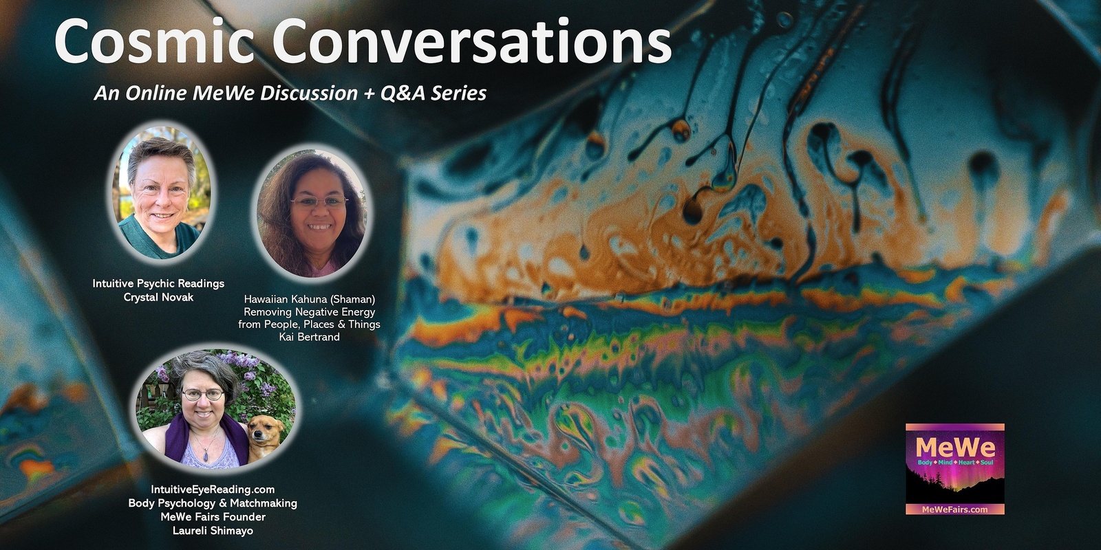 Banner image for Cosmic Conversations, an Online MeWe Discussion Series with Audience Q&A on 12-8-24