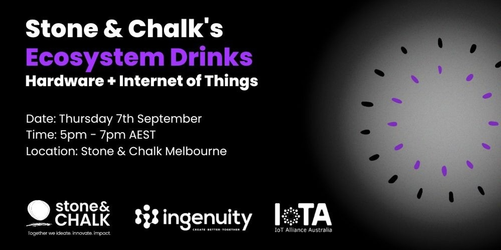 Banner image for Stone & Chalk's Ecosystem Drinks: Hardware + Internet of Things