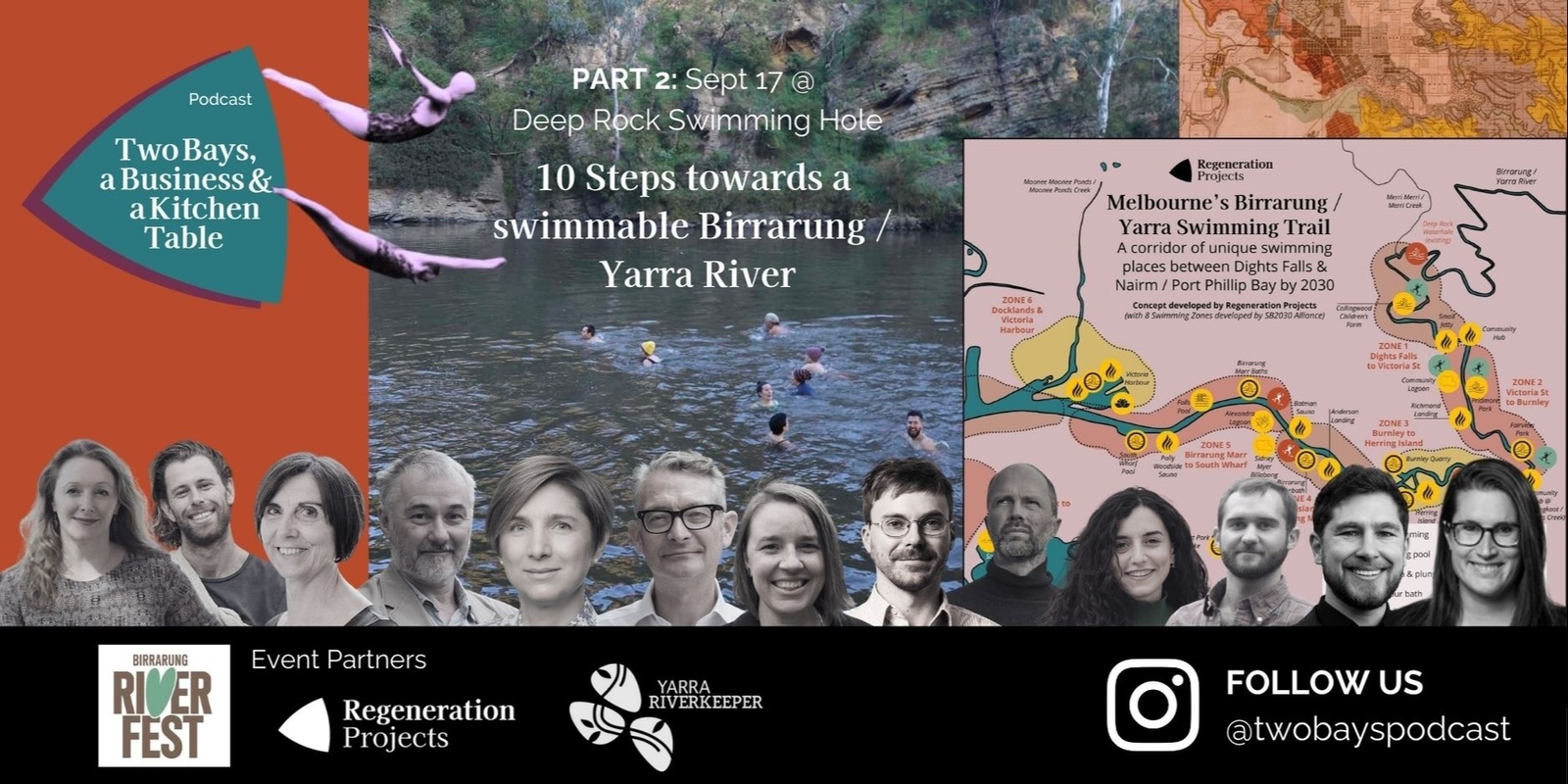 Banner image for Part 2/2 - Yarning Circle: 10 Steps towards a swimmable Birrarung / Yarra River (@ Deep Rock Historical Swimming Hole)