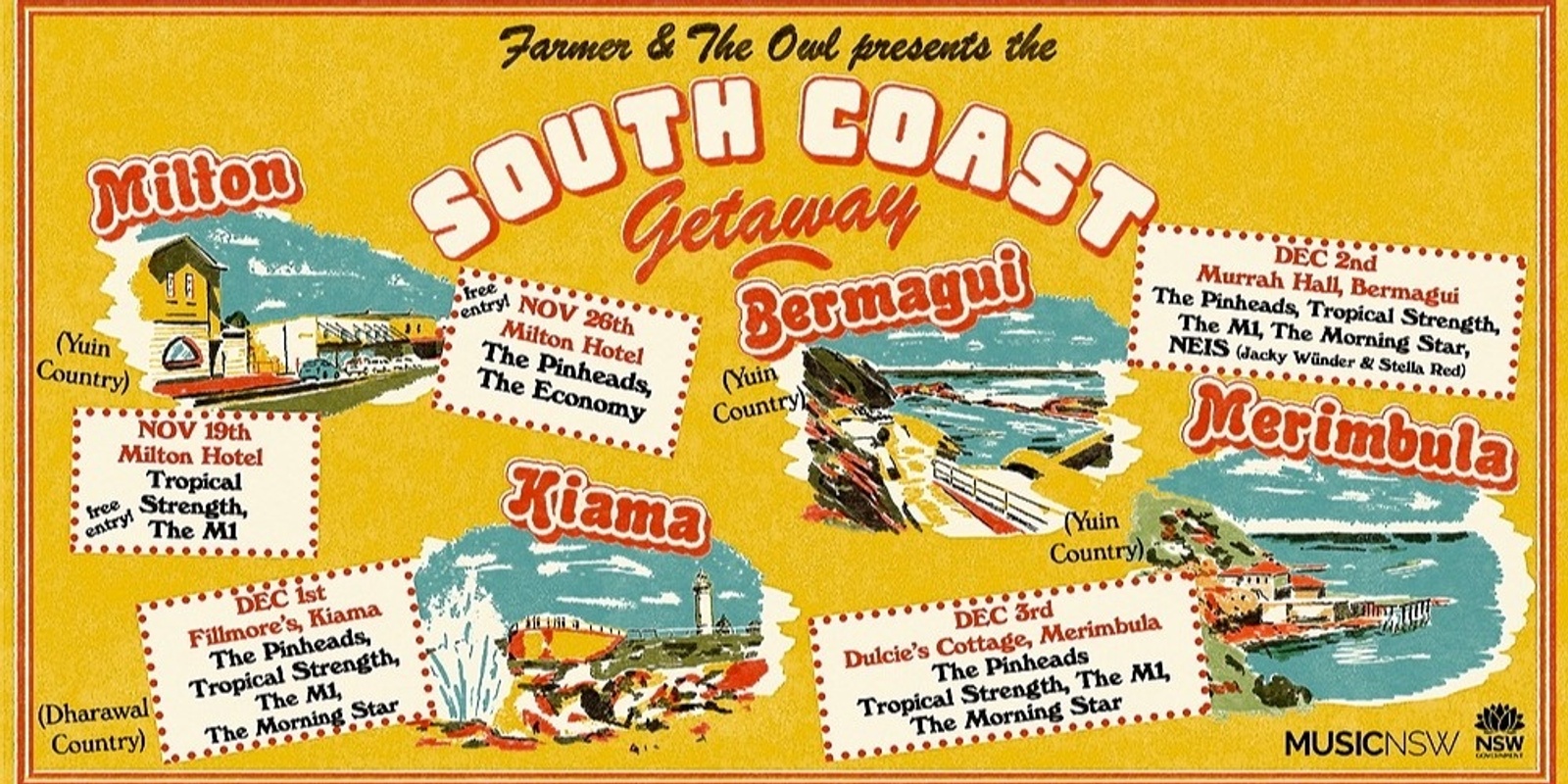 Banner image for South Coast Getaway Tour - FILLMORE'S KIAMA ft. The Pinheads, Tropical Strength, The M1, The Morning Star