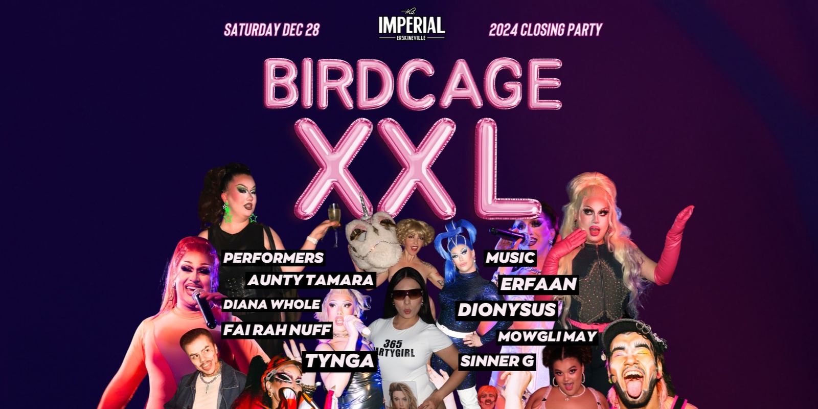 Banner image for ☆ BIRDCAGE XXL ☆ SATURDAY DEC 28 ☆ 2024 CLOSING PARTY ☆