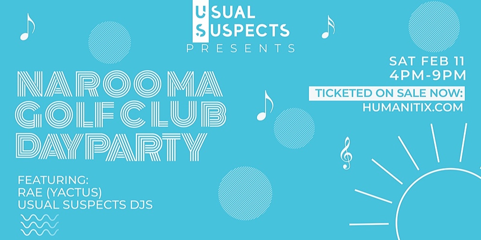 Banner image for Usual Suspects // Open Air Day Party @ Narooma Golf Club
