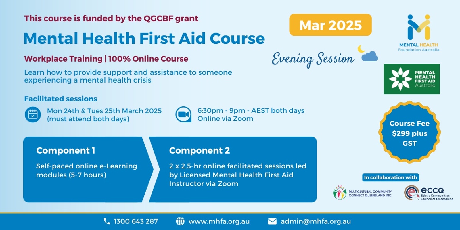 Banner image for Online Mental Health First Aid Course - March 2025 (Evening sessions - 2)