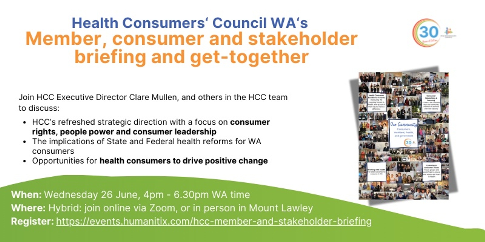 Banner image for HCC member, consumer and stakeholder briefing and get-together