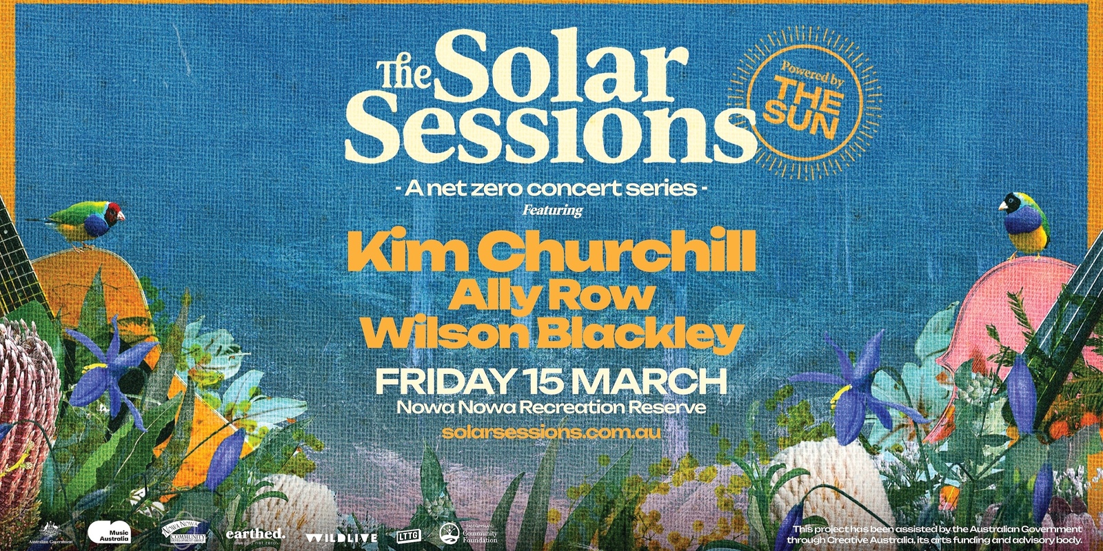 Banner image for The Solar Sessions with Kim Churchill, Ally Row & Wilson Blackley