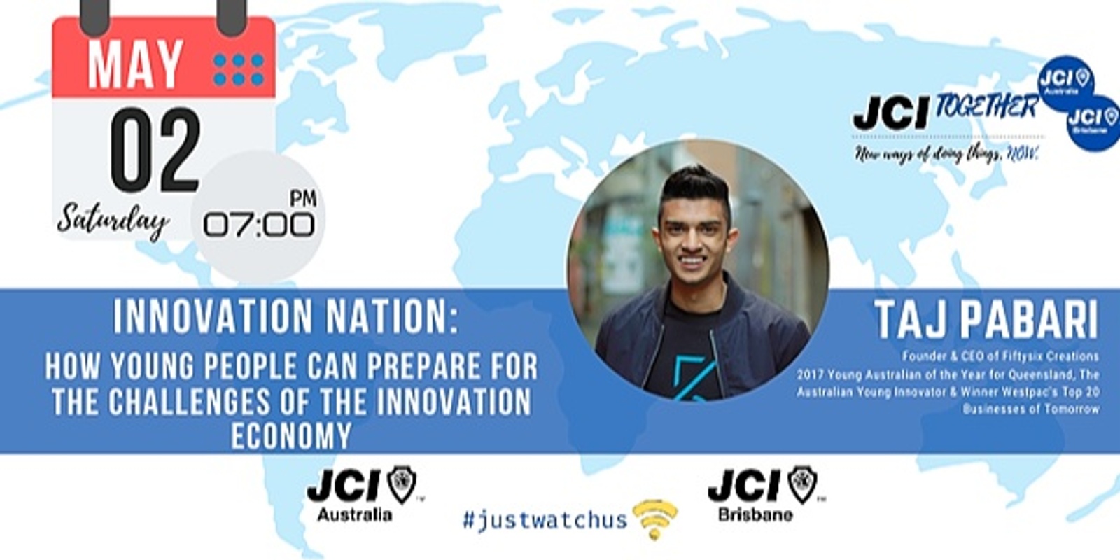 Banner image for JCI TOGETHER series: Taj Pabari - Innovation Nation