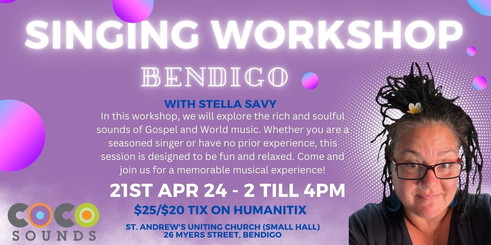 Banner image for 21st April Singing Workshop Bendigo