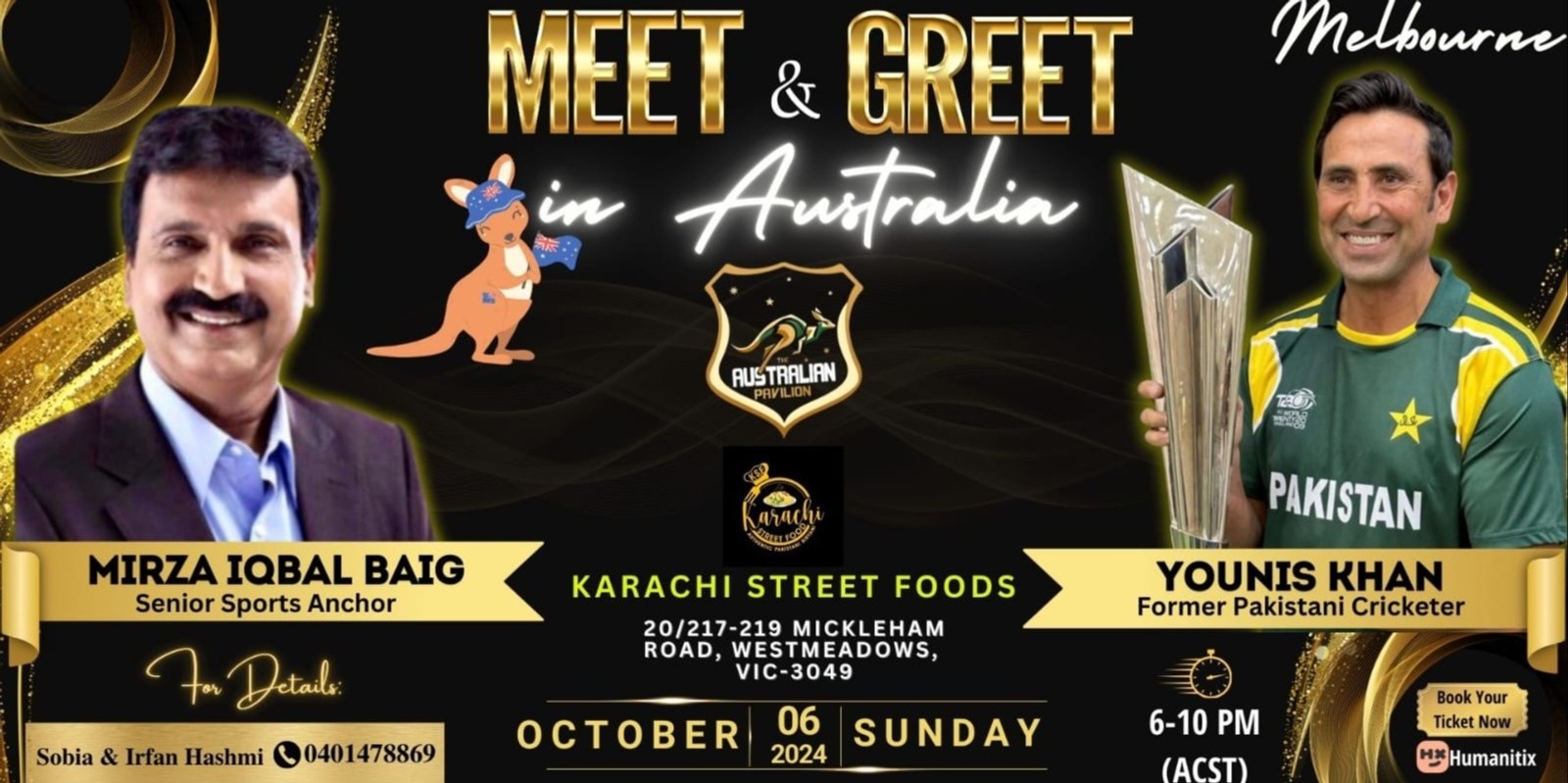 Banner image for Legends of Cricket: An Unforgettable Melbourne Evening with Younus Khan & Mirza Iqbal Baig