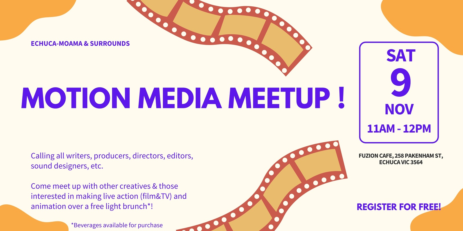 Banner image for Motion Media Meetup (Echuca-Moama)