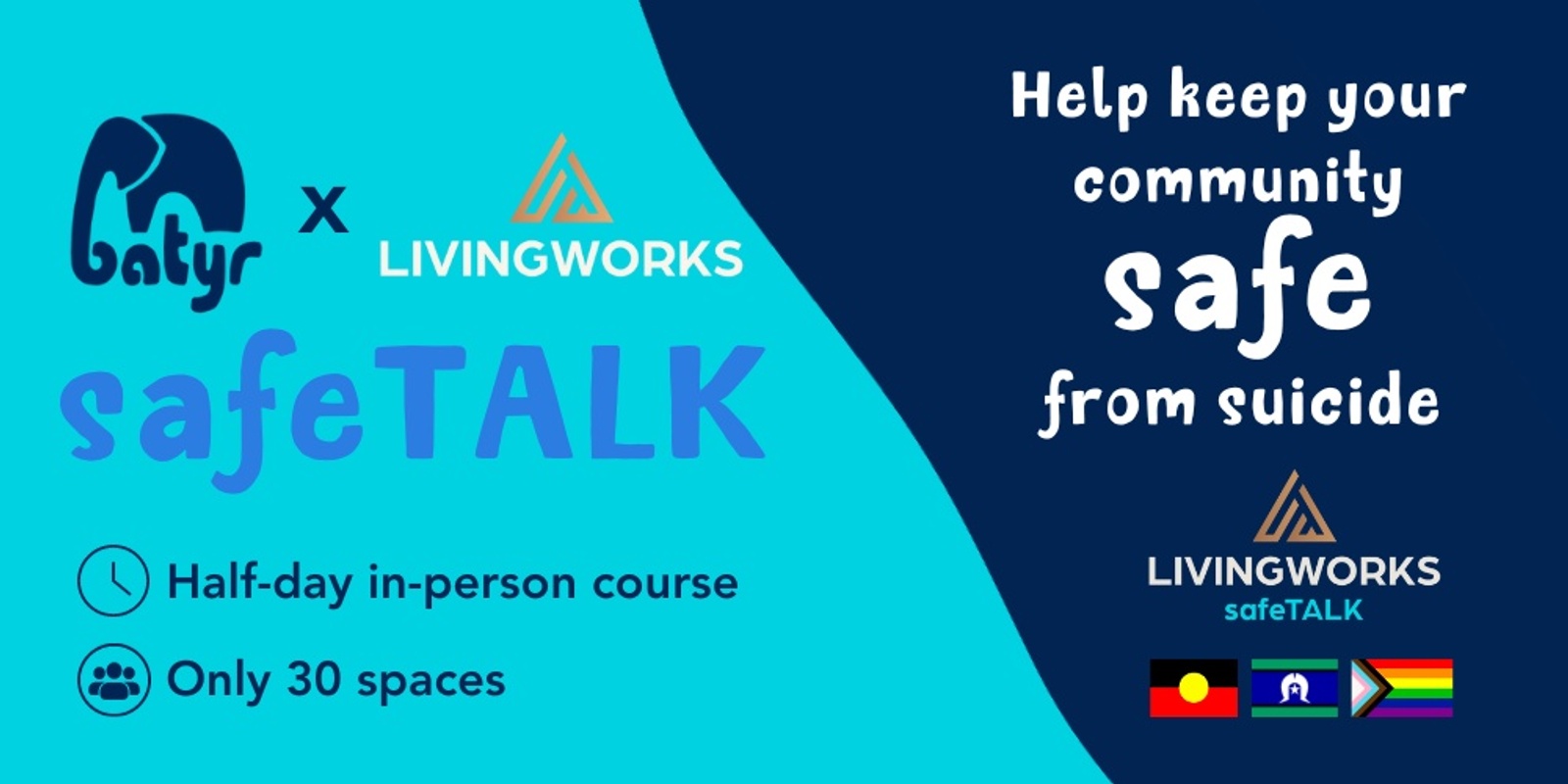 Banner image for Southern Cross University batyr safeTALK Training