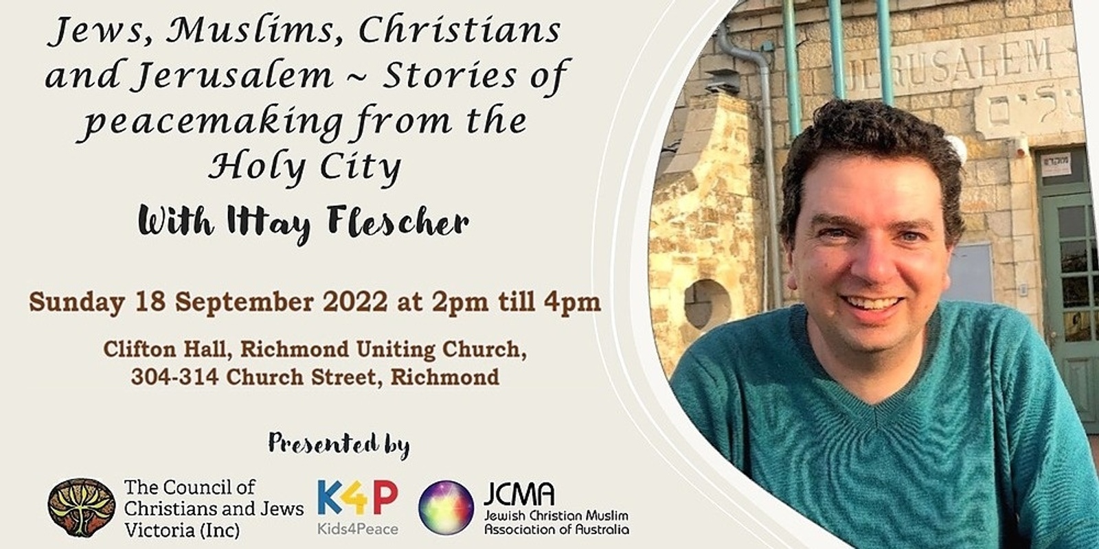 Banner image for Stories of peacemaking from the Holy City - With Ittay Flescher