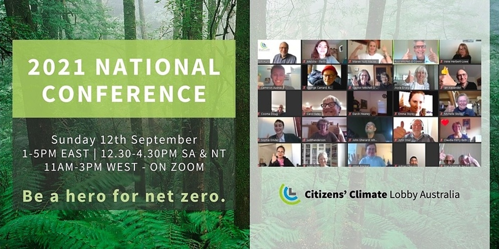 Banner image for Be a Hero for Net Zero - Zoom CCL 2021 National Conference