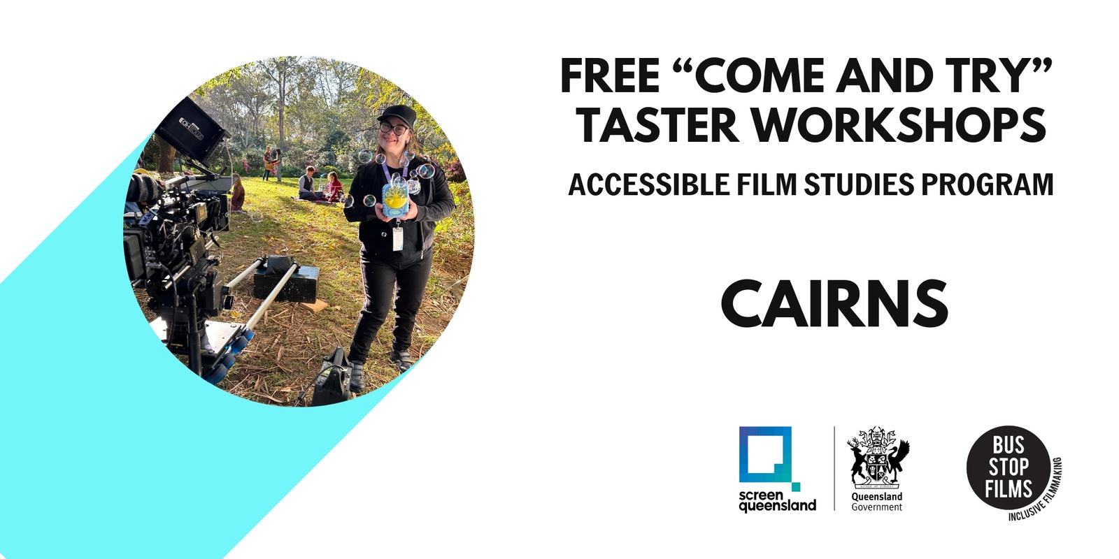 Banner image for  Cairns workshop 3. Accessible Film Studies Program - Free “Come and Try” Taster Workshop
