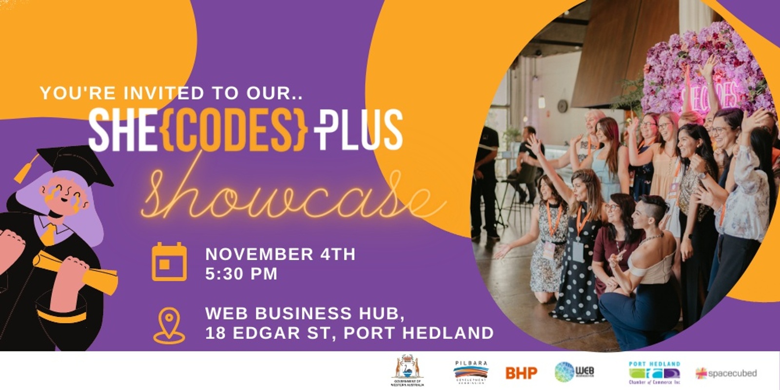 Banner image for She Codes Plus Pilbara 2021 Showcase