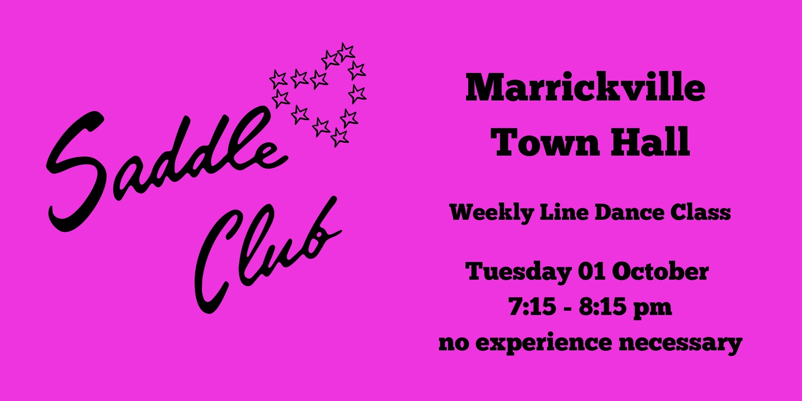 Banner image for Saddle Club - TUESDAY 1 October - Weekly Line Dance Class 